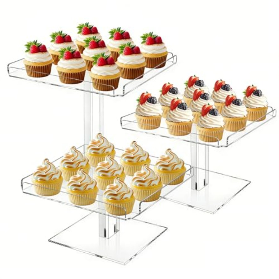 3 Tiered Serving Tray Set for  - Display Risers Set ulasan dan harga