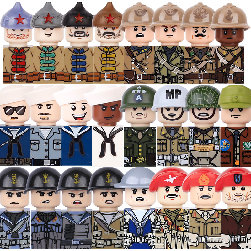 Kids Toy WW2 Military Army Act - Lego Minifigure Holder ulasan dan harga