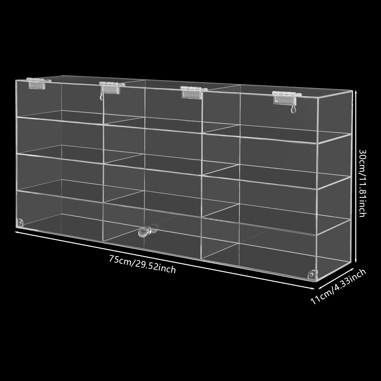 4 Tiers Wall Mounted Toy Displ - Display Case Acrylic ulasan dan harga