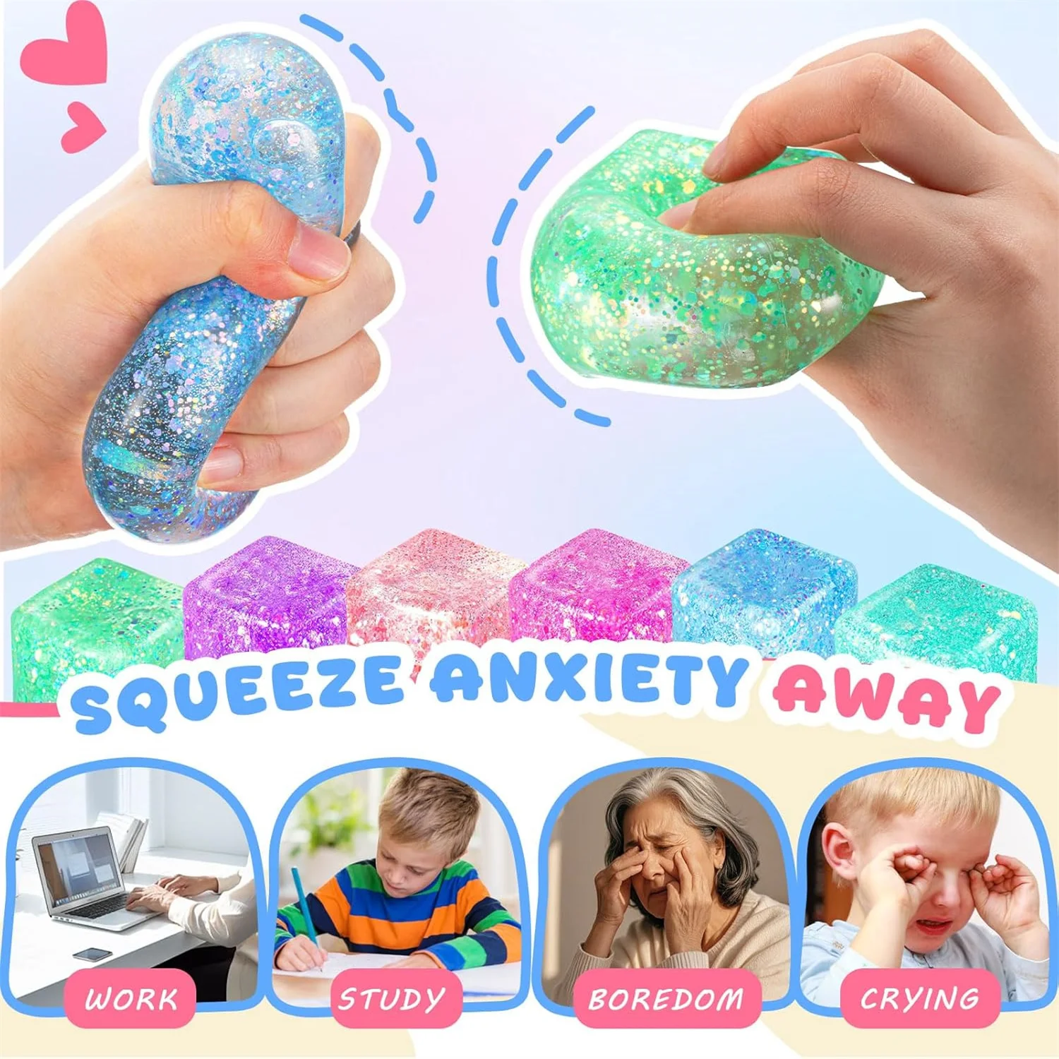 Cute Glitter Liquid Malt Sugar - Fidget Cube Original ulasan dan harga