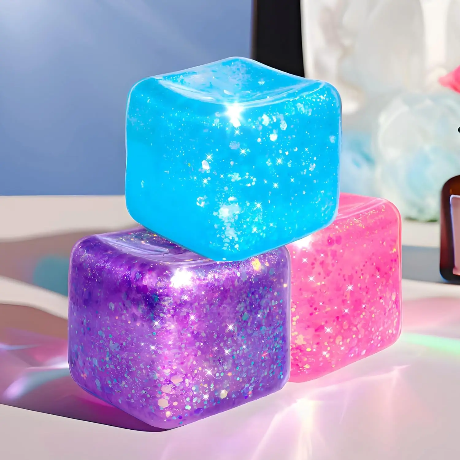 Cute Glitter Liquid Malt Sugar - Fidget Cube Original ulasan dan harga