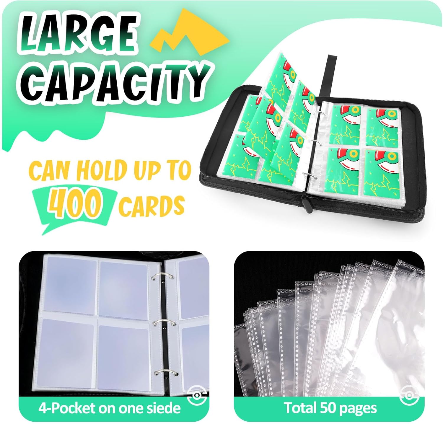 400 Pockets Card Binder with 5 - Trading Card Binder ulasan dan harga