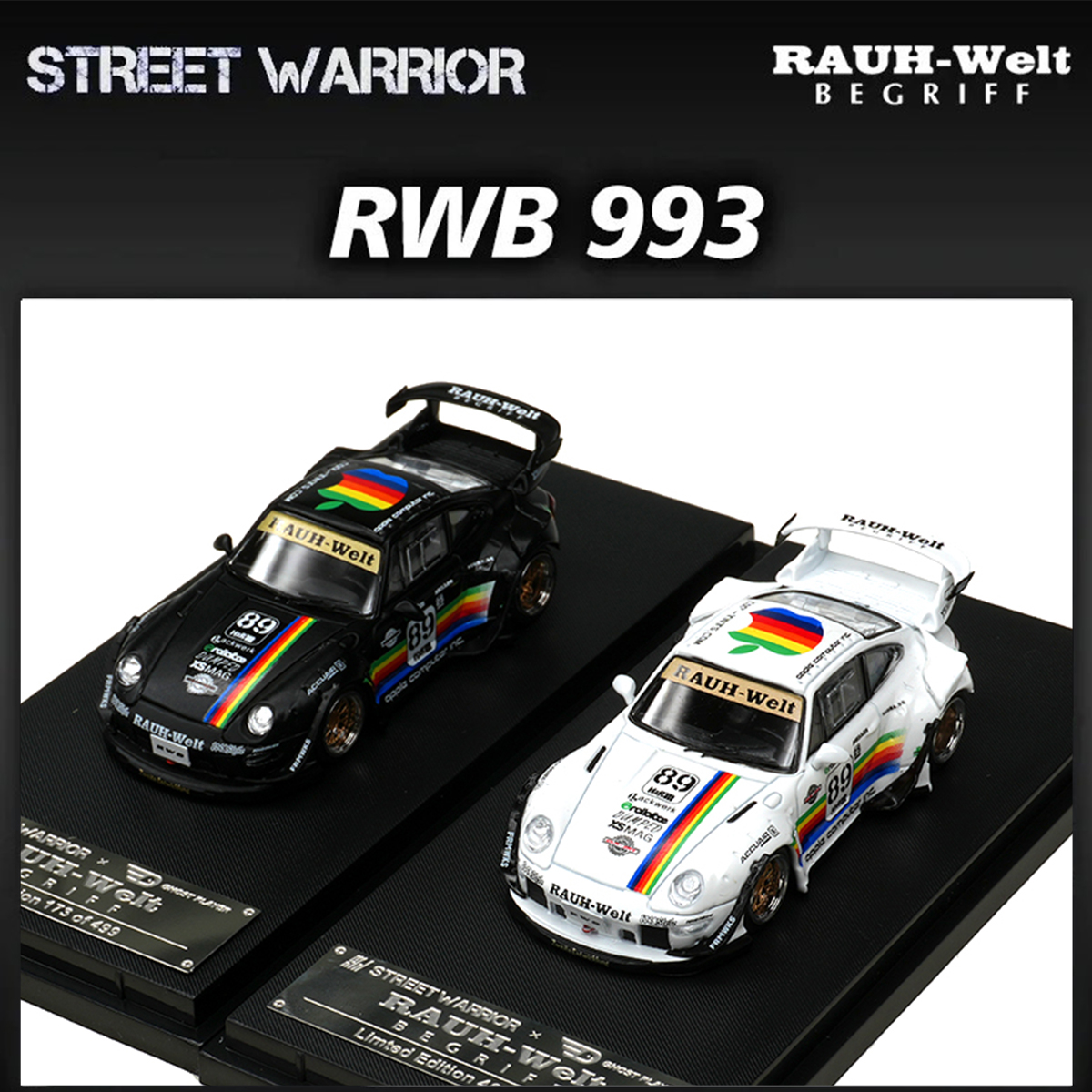 SW In Stock 1:64 RWB 993 Black - Die Cast Car 1 64 ulasan dan harga